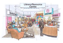 An artist's impression of the Library Resource Centre