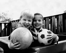 2 boys with the ball